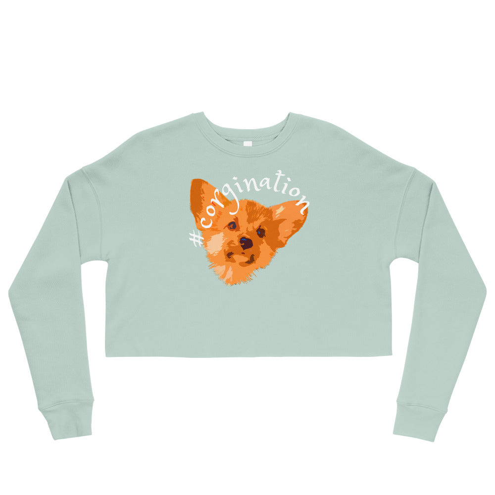 Gift for dog lovers. #corgination cropped sweatshirt for girls. Streetwear for women WickedYo.
